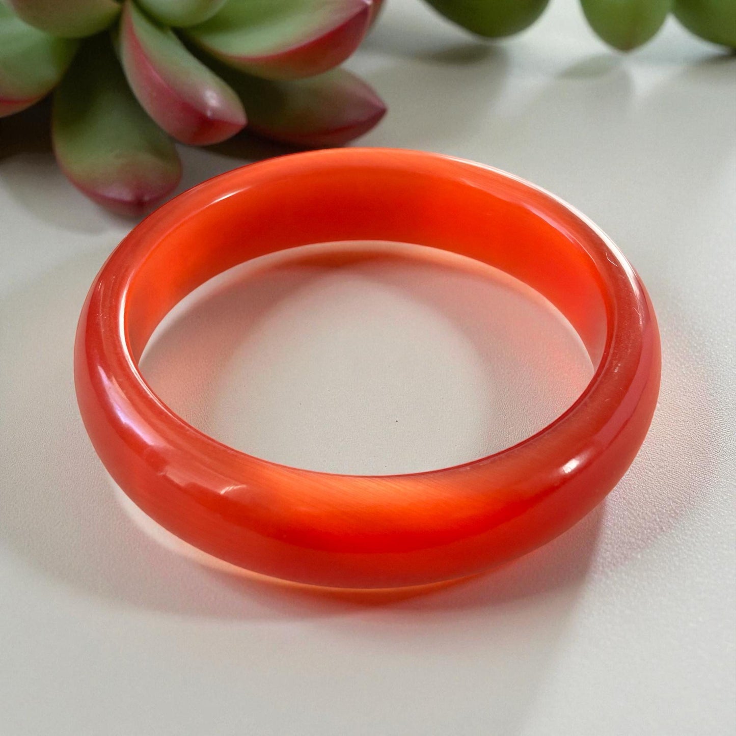 Cat’s Eye Jade Crystal Bangle –  Protection & Luck