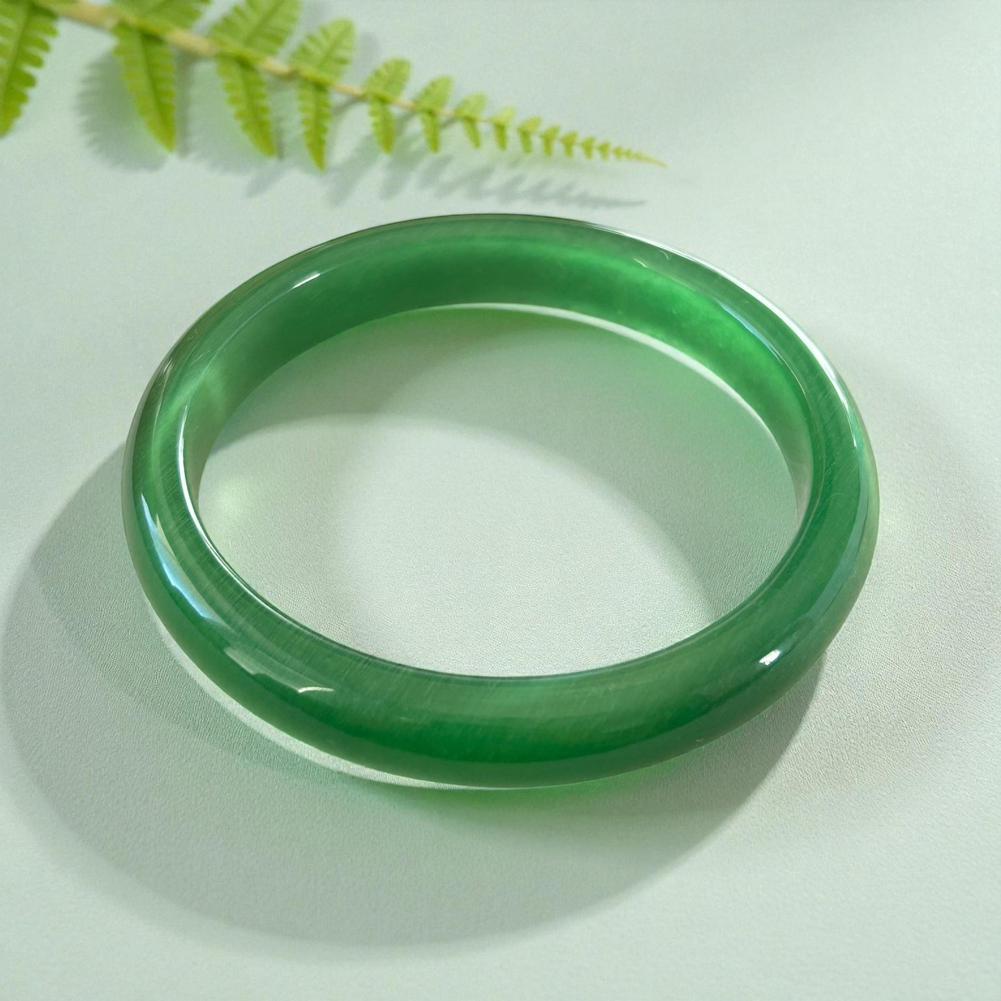 Cat’s Eye Jade Crystal Bangle –  Protection & Luck