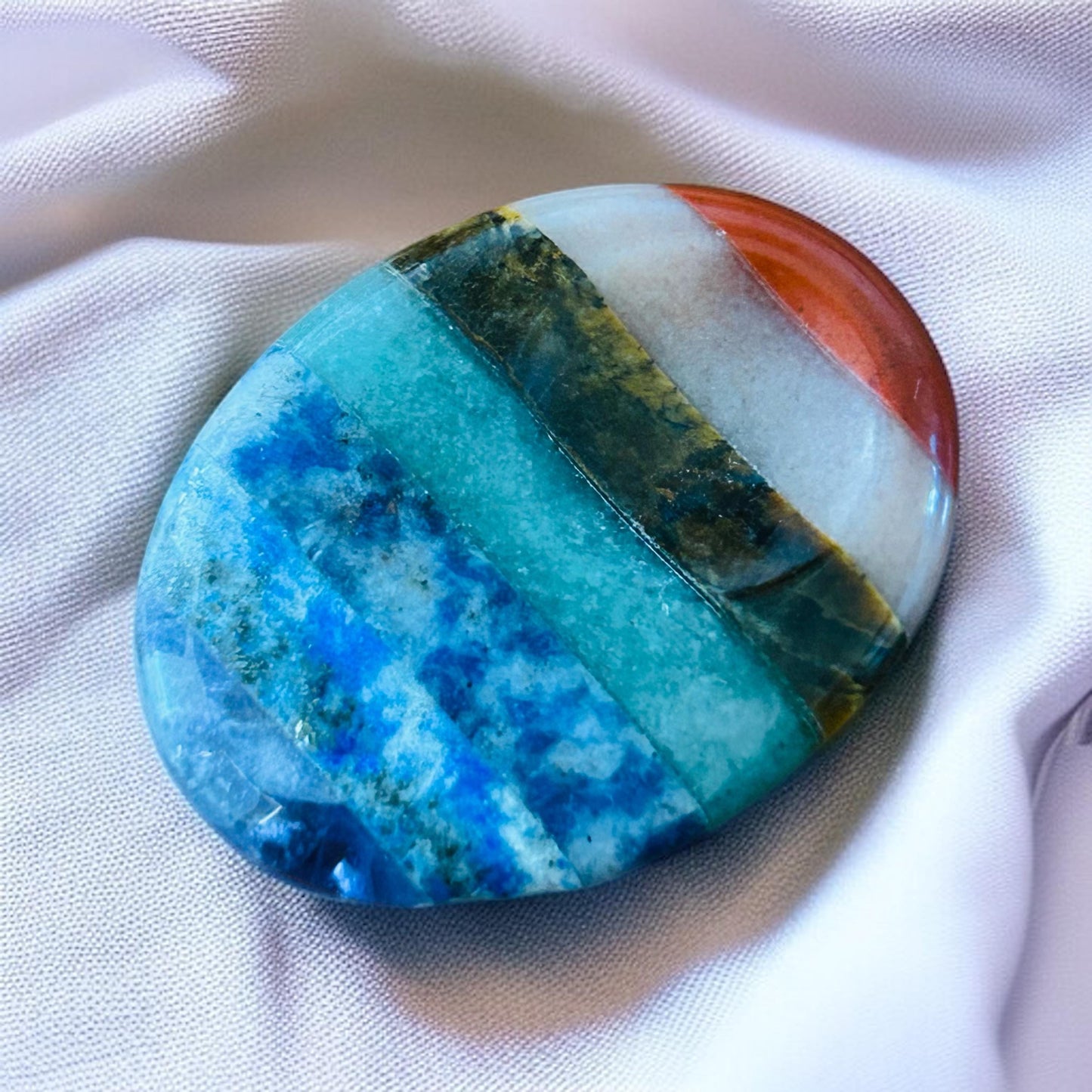 Chakra Calming Palm Stone 39×29×8 mm | Anxiety Relief Crystal, Stress Soothing