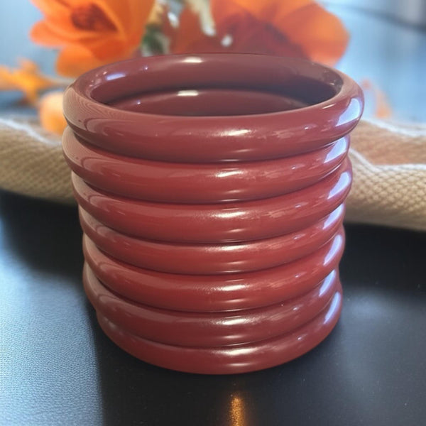 1pc Wine Red Chalcedony Agate Bangle Bracelet