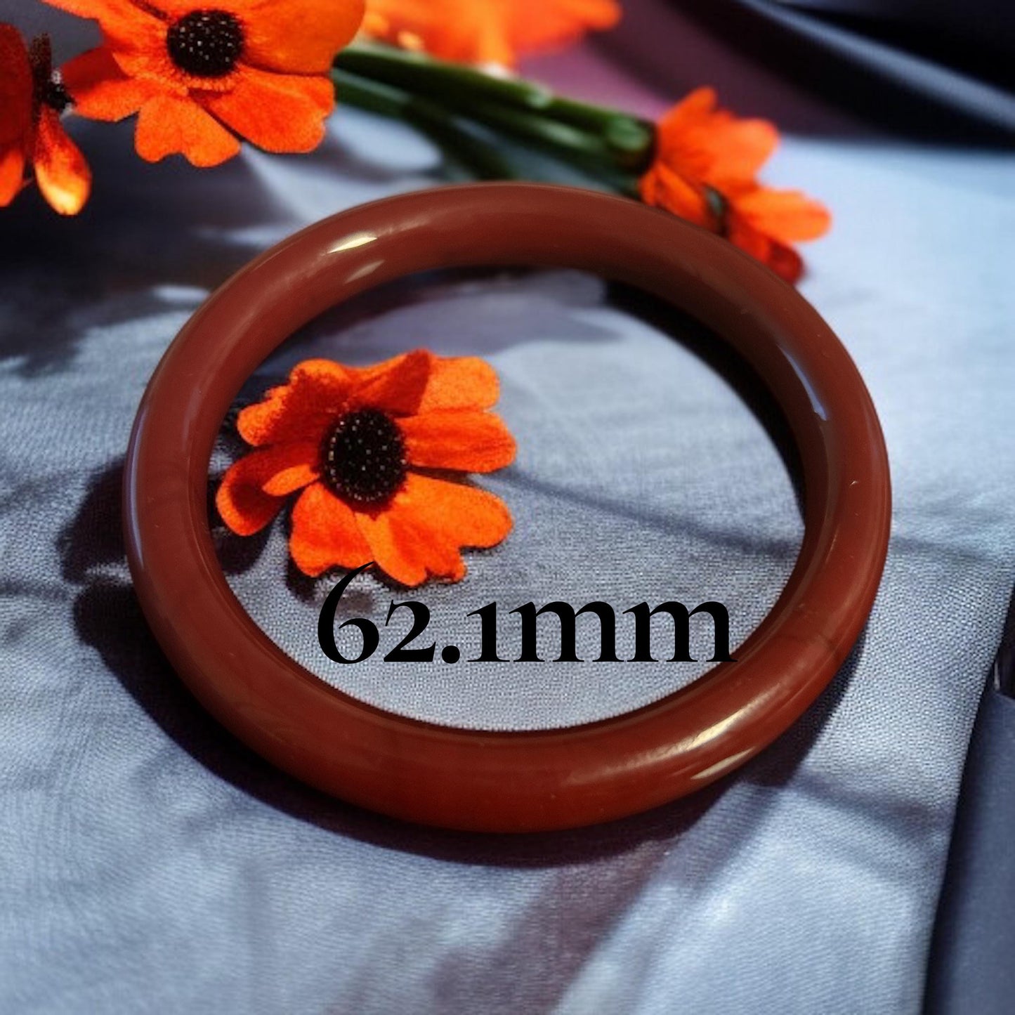 1pc Wine Red Chalcedony Agate Bangle Bracelet