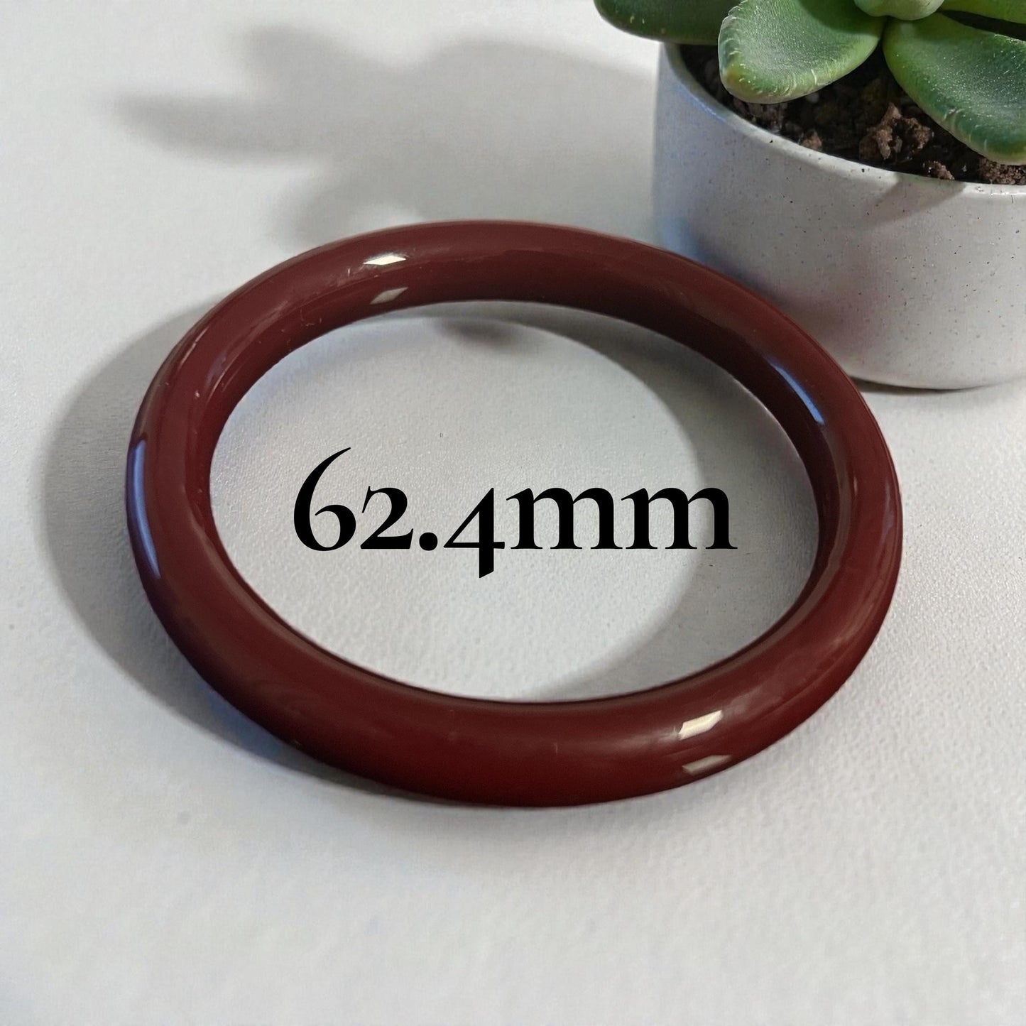 1pc Wine Red Chalcedony Agate Bangle Bracelet