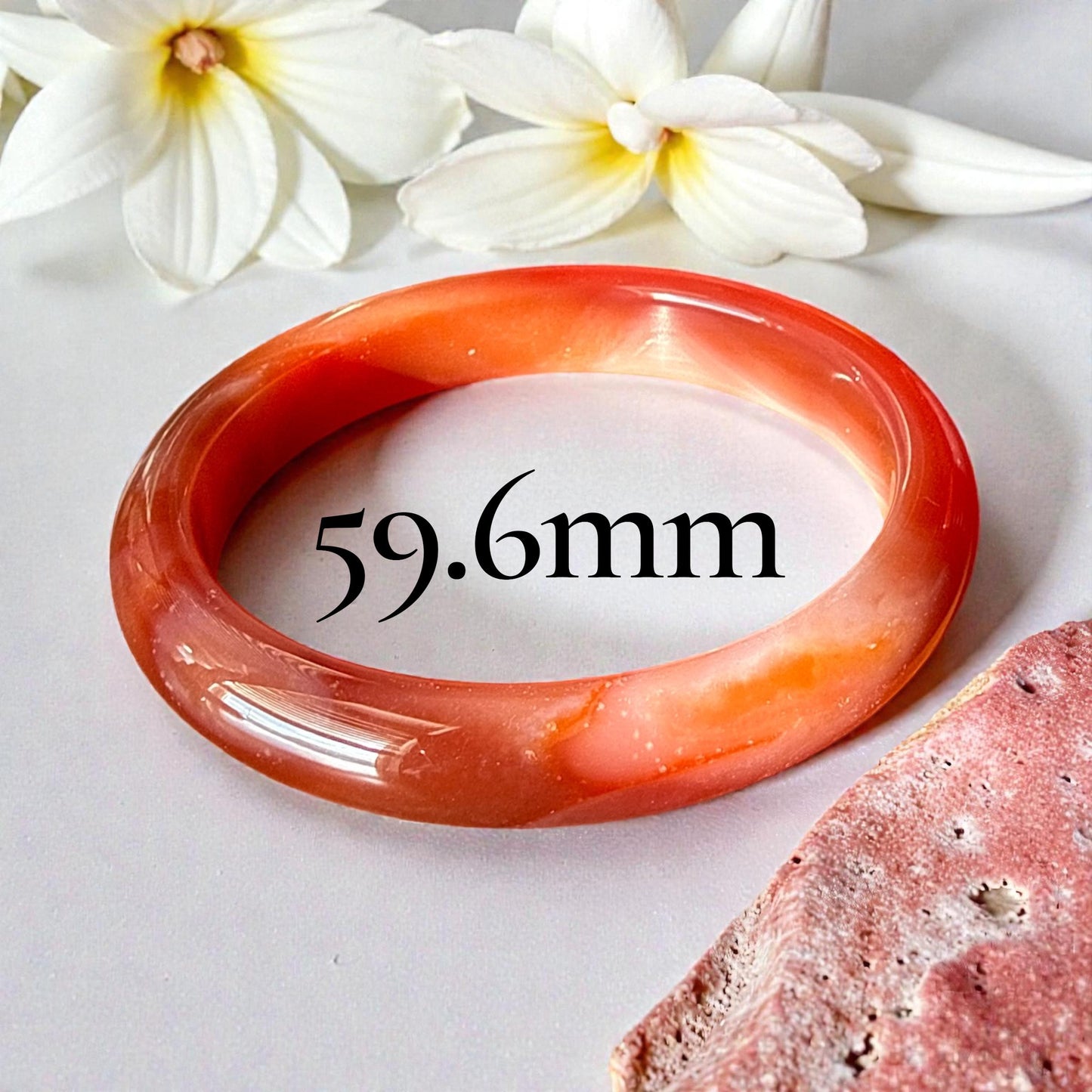 1pc Carnelian Bangle Bracelet - Energy, Confidence S-XL wrist