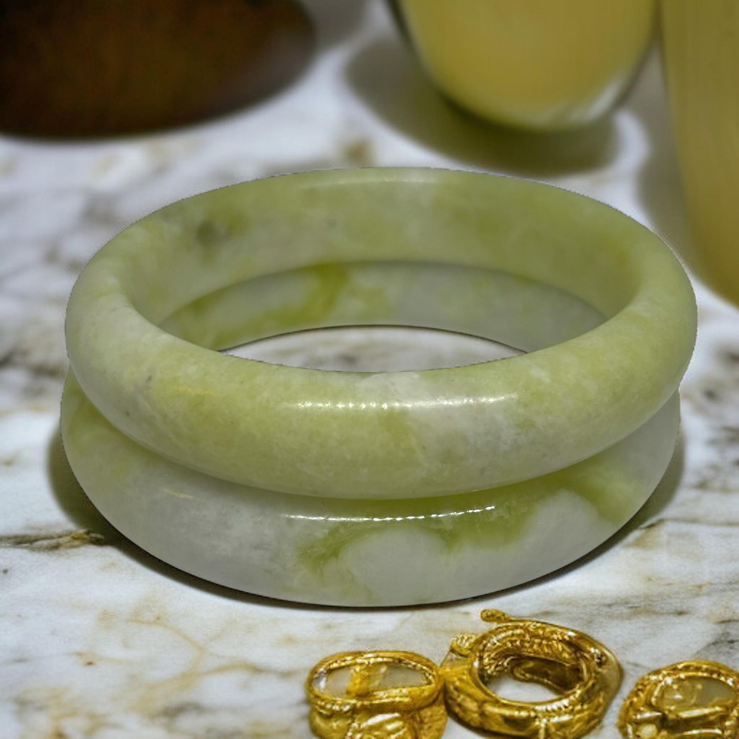 Cauliflower Jade Bangle Bracelet, Nephrite Jade