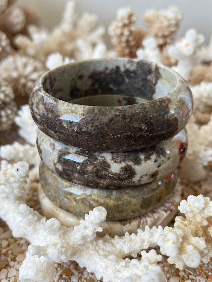 Coral Ocean Jade Gemstone Bangle