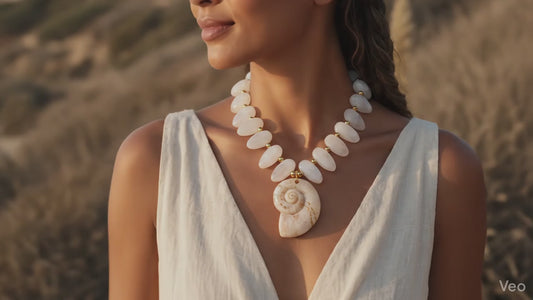 Coastal Spiral Shell Pendant Necklace